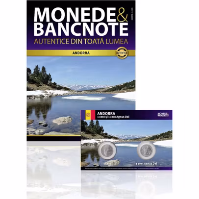 Nr.15 - Monede si Bancnote Autentice - 1 cent si 1 cent Agnus Dei Andorra