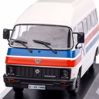 Rocar TV-35 1987, macheta autoutilitara scara 1:43, crem cu rosu si albastru, Magazine Models