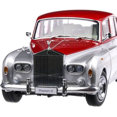Rolls Royce Phantom VI 1971, macheta auto scara 1:18, argintiu cu visiniu, Kyosho-3