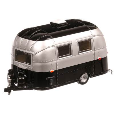 Rulota Airstream Bambi Sport 1974, macheta rulota scara 1:24, argintiu cu negru, GreenLight