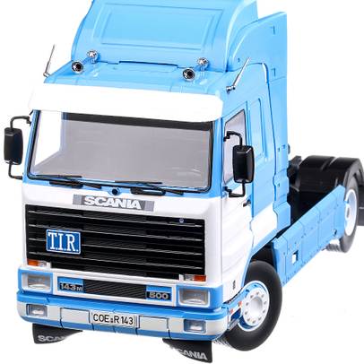 Scania 143 Streamline 1995, macheta auto scara 1:18, bleu cu alb, Road Kings