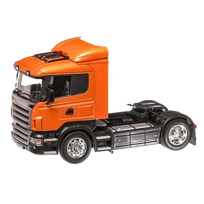 Scania R470 2009, macheta cap tractor scara 1:32, portocaliu inchis metalizat, Welly
