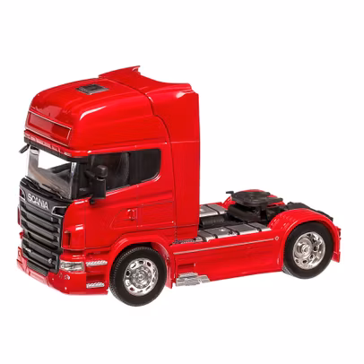 Macheta Scania R730 V8 4x2 2016 Rosu 1:32 Welly - vedere 3/4 stanga fata