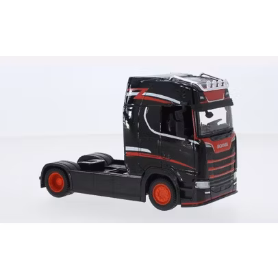 Macheta cap tractor Scania S770 V8 2021 albastru 1 43 Bburago - vedere din fata