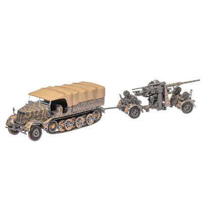 Sd.Kfz.9 cu tun antiaerian Flak 36/37 88 mm - 1945, macheta tehnica militara, scara 1:72, camuflaj verde, Solido