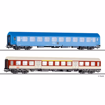 Set 2 vagoane CFR si BDZ Bucuresti Dimitrovgrad scara H0 1:87 AF22006 Amintiri Feroviare