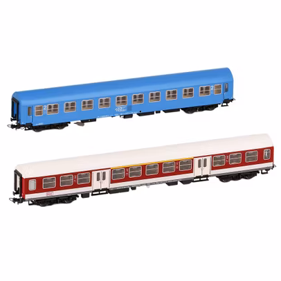 Set 2 vagoane CFR si BDZ Bucuresti Dimitrovgrad scara H0 1:87 AF22006 Amintiri Feroviare