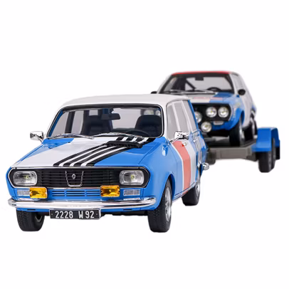 Set machete Renault 12 Assistance, Renault 17 No.20 și remorcă 1:18 Otto - vedere frontala