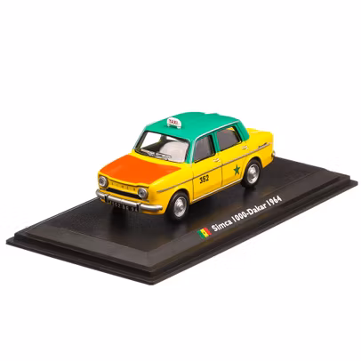 Simca 1000 Dakar Taxi 1964, macheta Taxi scara 1:43, rosu cu galben si verde, Atlas-2