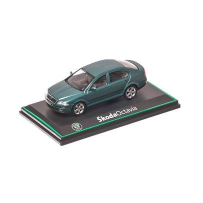 Skoda Octavia 2004, macheta auto scara 1:43, verde metalizat, vitrina plexic, Abrex