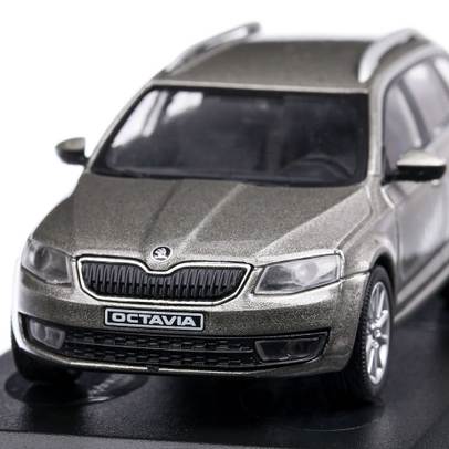 Skoda Octavia III 2012, macheta auto scara 1:43, gri metalizat, vitrina plexic, Abrex
