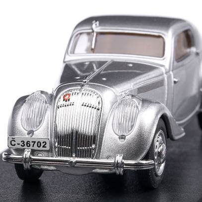 Skoda Popular Sport Monte Carlo 1936, macheta auto scara 1:43, argintiu, Abrex