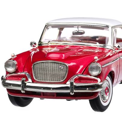Studebaker Golden Hawk 1958, scara 1:18, visiniu cu alb, Lucky Die Cast