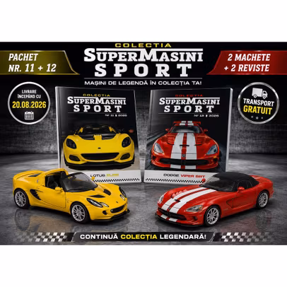 Pachet Supermasini Sport nr 11 12 Lotus Elise Dodge Viper SRT machete Welly