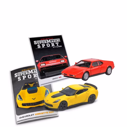 Pachet Supermasini Sport nr 3 4 Corvette Z06 BMW M1 machete Welly