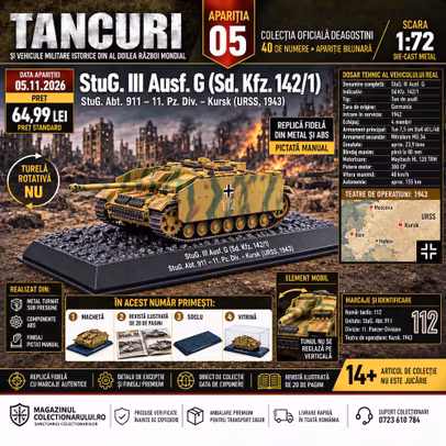 Nr.5 - StuG. III Ausf. G Sd.Kfz. 142/1 - Tancuri si Vehicule Militare Istorice - 1:72 DeAgostini