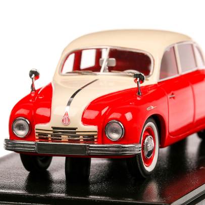 Tatra T600 Tatraplan 1948, macheta auto, scara 1:43, rosu cu crem, Neo