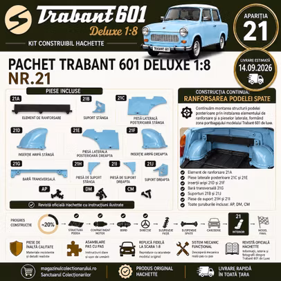 Trabant 601 Deluxe 1:8 Nr.21 amenajarea laterala a portbagajului Hachette