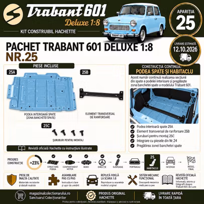 Trabant 601 Deluxe 1:8 Nr.25 podea interioara spate si element transversal de ranforsare Hachette
