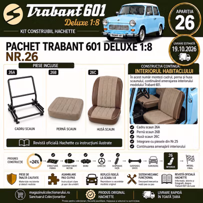 Trabant 601 Deluxe 1:8 Nr.26 cadru perna si tapiterie scaun Hachette