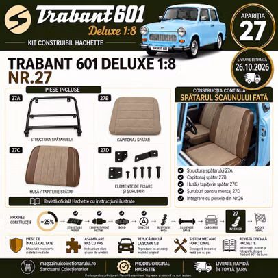Trabant 601 Deluxe 1:8 Nr.27 componente spatar scaun fata Hachette