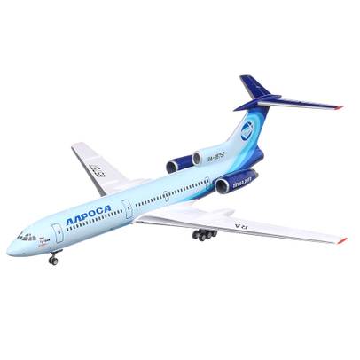 Tupolev TU-154M Alrosa Last commercial TU-154 flight 2020, macheta avion scara 1:200, alb cu bleu, Herpa