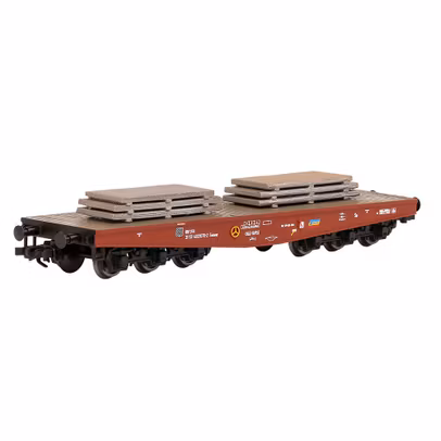 Vagon platforma CFR Marfa Salmmp 6 osii cu laminate din otel H0 1:87 AF22101 Amintiri Feroviare