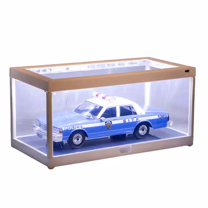 Vitrina alba LED pentru expunere machete 1:18