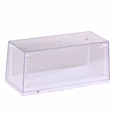 Vitrina expunere machete cu 4 leduri scara 1:18 alba - vedere 3/4 stanga fata