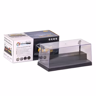 Vitrina expunere machete cu doua leduri negru scara 1:24