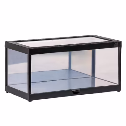 Vitrina neagra LED cu oglinda pentru expunere machete 1:18