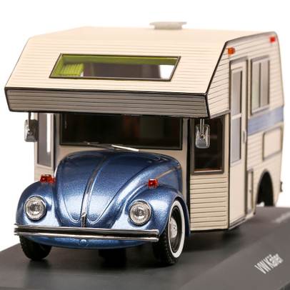 Volkswagen Beetle Motorhome 1970 , macheta autorulota, scara 1:43, albastru cu alb, Schuco