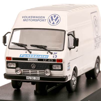 Volkswagen LT35 LWB VW Motorsport Rally Assistance1980, macheta  autoutilitara, scara 1:43, alb, IXO