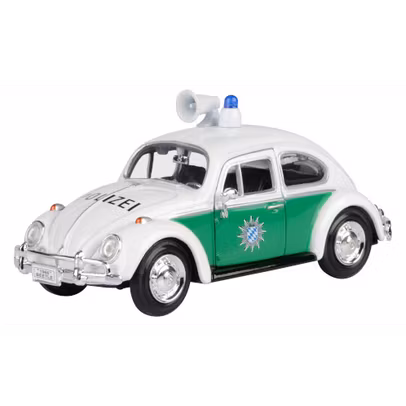 Macheta autospeciala Volkswagen Beetle Polizei Bayern 1966 alb cu verde 1:24