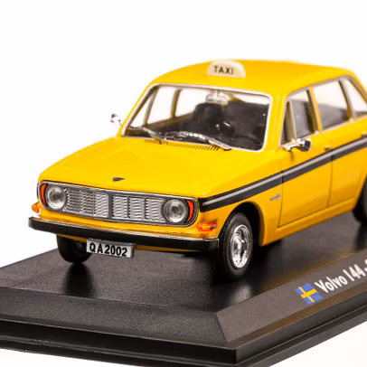 Volvo 144 Stockholm Taxi 1970, macheta Taxi scara 1:43, galben si negru, Atlas