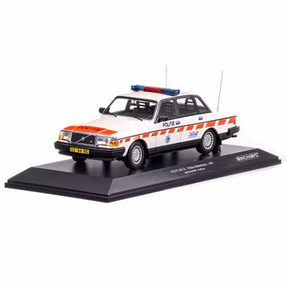 Volvo 240 GL Politia Olandeza 1986, macheta auto, scara 1:18, alb cu rosu, Minichamps-2