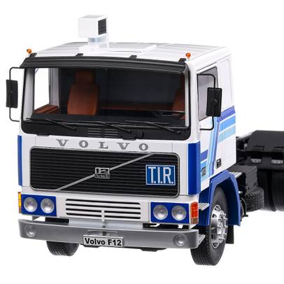 Volvo F12 1981, macheta cap tractor scara 1:18, alb cu albastru, Road Kings
