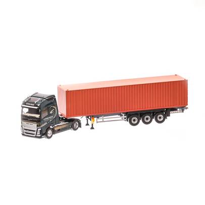 Volvo FH16 Container trailer 2012, macheta camion cu semiremorca container scara 1:43, gri, Eligor