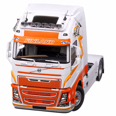 Volvo FH16 XL Cab 2018, macheta autocamion, scara 1:18, alb cu portocaliu, Premium ClassiXXs