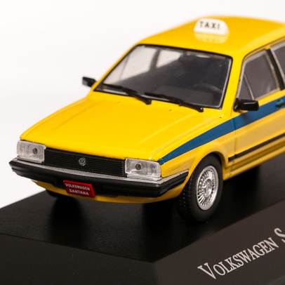Volkswagen Santana B2 Rio de Janeiro1995, macheta taxi, scara 1:43, galben, Magazine Models-4