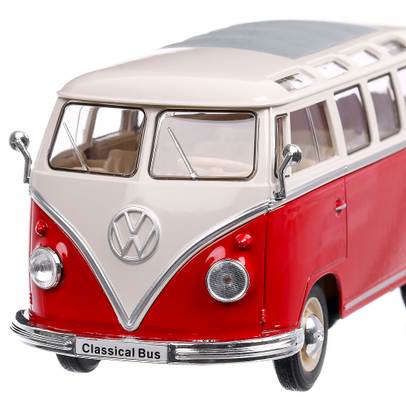 VW T1 Samba 1963, scara 1:24, rosu cu alb, Welly