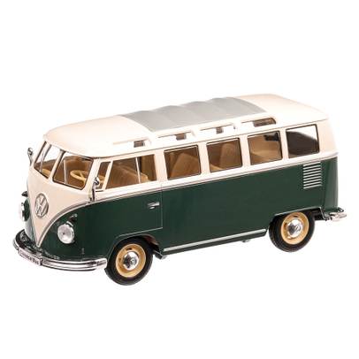 VW T1 Samba 1963, scara 1:24, verde inchis cu alb, Welly