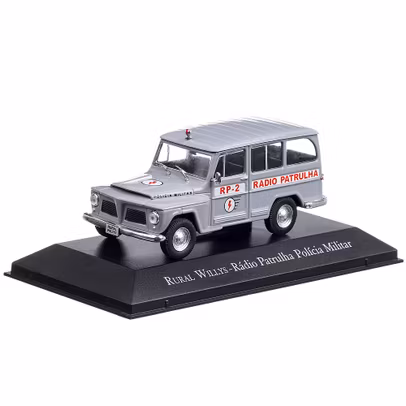 Willys Rural Politia Militara 1969, macheta auto, scara 1:43, bleu, Magazine Models-2
