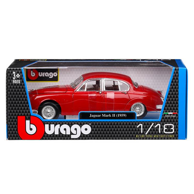 Jaguar MK2 1959 Rouge - Bburago 1/18 - Miniature Métal - Boîte NEUVE