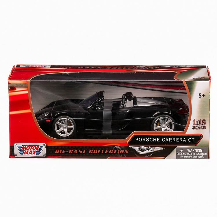 Porsche Carrera GT 2004, macheta auto, scara 1:18, negru, Motor Max