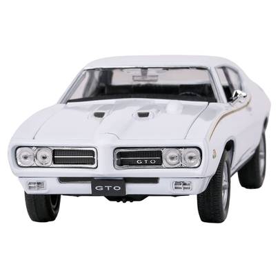 Macheta Pontiac GTO 1969 1:24 Alb Welly Diecast - vedere din fata