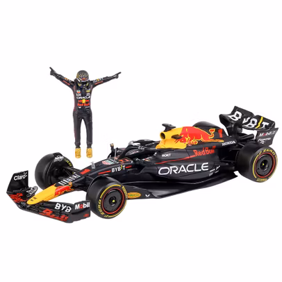 Macheta Red Bull RB19 Max Verstappen - Campion F1 2023 - 1:24 Bburago cu figurina