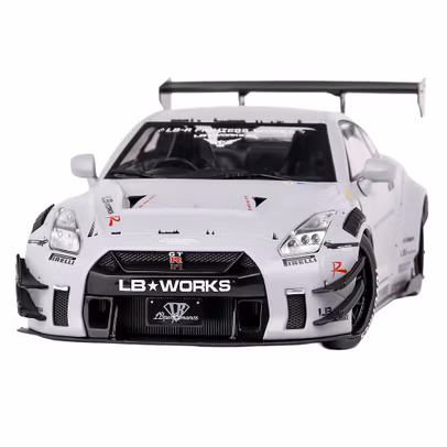 Macheta Nissan GT-R R35 Liberty Walk cu Figurina Kato 1:18 - Solido