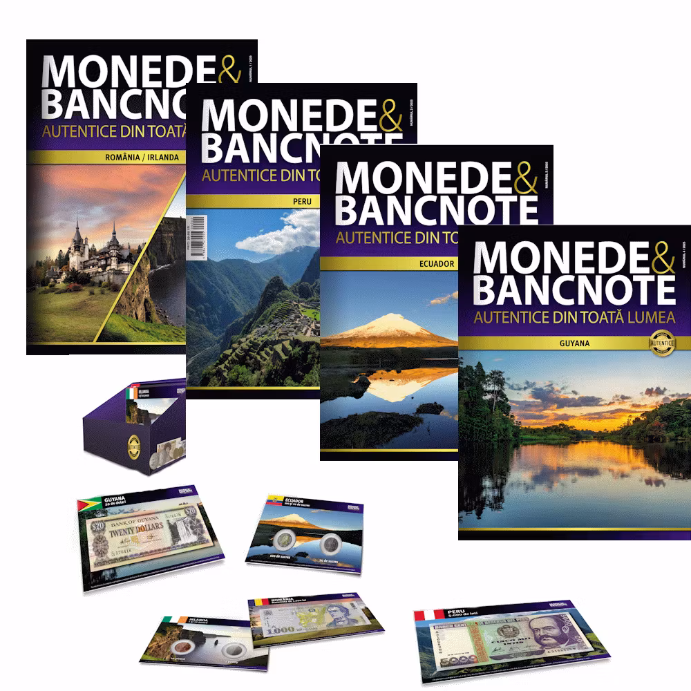 Abonament Monede și Bancnote Autentice din Toată Lumea – pachet 4 numere cu transport gratuit
