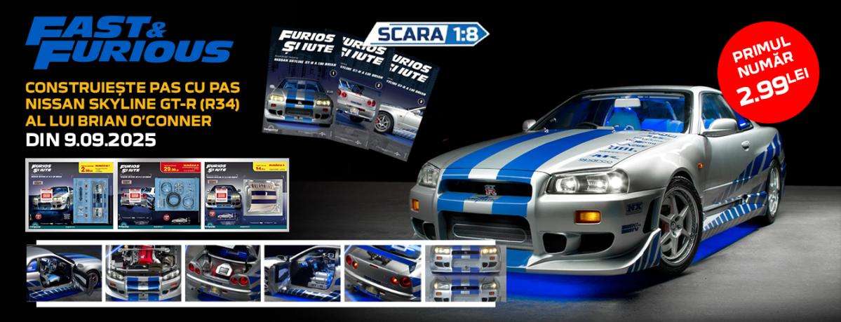 Colectia Nissan Skyline GT‑R R34 Fast & Furious – Kit 1:8 DeAgostini – Ghid complet